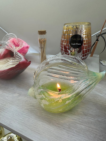 Glass shell candle jar
