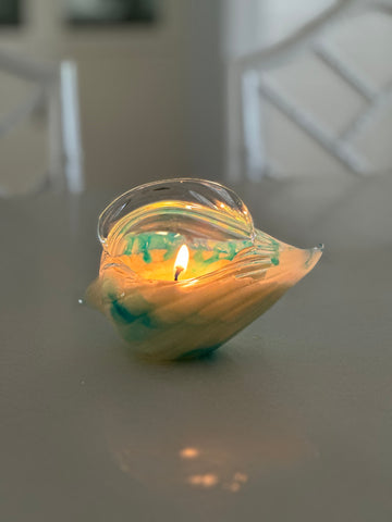 Glass shell candle jar