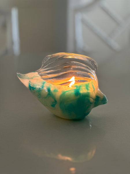 Glass shell candle jar