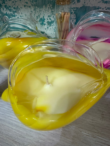 Glass shell candle jar