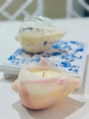 Glass shell candle jar