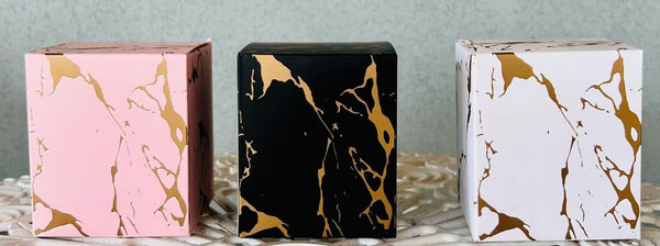 Ready Made Boxed Ceramic Gold Pattern Candle