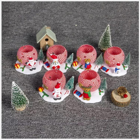 Ready Made Candle in Christmas Vessels (Set of 6)