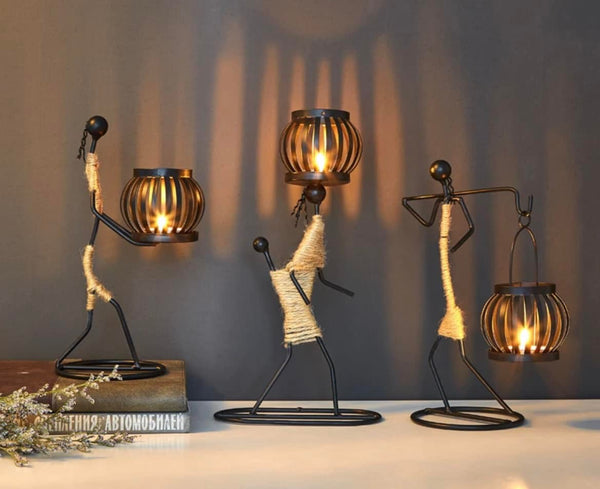 Metal People Tea Light Candle Holders