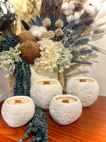 Ready Made Candle in White Moon Vessel