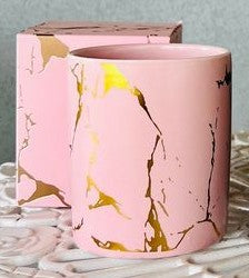 Ready Made Boxed Ceramic Gold Pattern Candle