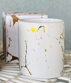Ready Made Boxed Ceramic Gold Pattern Candle